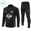 Manchester City Sweat d'Entraînement Quarter-Zip 2025-26 Noire Pour Enfant